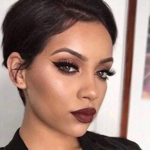 Short black human hair wig wig lace frontal 5.5” side part lace frontal wig